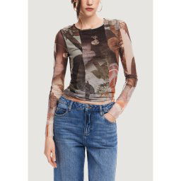 Desigual Blúz Carson 24WWTK59 Barna Regular Fit