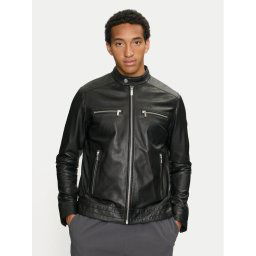 KARL LAGERFELD Bőrkabát 555019 543422 Fekete Regular Fit