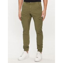 Guess Szövet nadrág New Kombat M4RB17 WFYSA Khaki Slim Fit