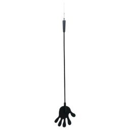 Rimba - Kéz alakú szilikon lovaglópálca - 40cm (fekete)