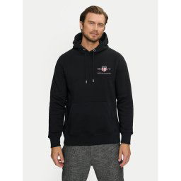 Gant Pulóver Medium Archive Shield 2047084 Fekete Regular Fit