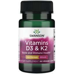 Swanson D3+K2-Vitamin Kapszula - 60db