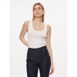 Guess Felső Logo W4GP16 K1814 Fehér Slim Fit