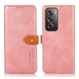 KHAZNEH DUAL-COLOR Pénztárcahuzat Oppo Reno12-hez Pro 5G rózsaszín