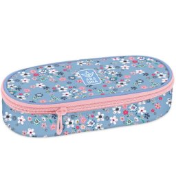 Pearl Blossom Blue virágos ovális tolltartó gumipánttal - Ars Una