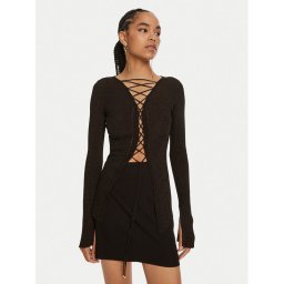 Patrizia Pepe Blúz 8K0207 K1QZA K250 Fekete Slim Fit