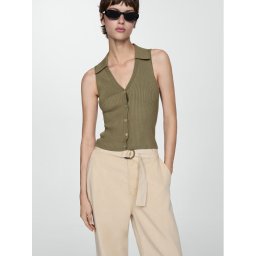 Mango Felső Ali 77022922 Zöld Slim Fit