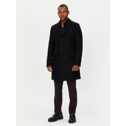 Hugo Gyapjú kabát Migor 2441 50528793 Fekete Slim Fit