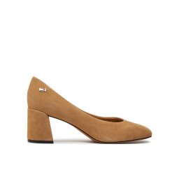 Tommy Hilfiger Körömcipők Th Suede Mid Heel Block Pump FW0FW07717 Bézs