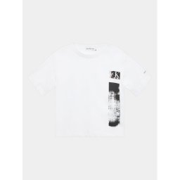 Calvin Klein Jeans Póló Glitched Monogram IB0IB01767 Fehér Regular Fit