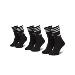 adidas 3 pár uniszex hosszú szárú zokni Solid Crew Sock S21490 Fekete