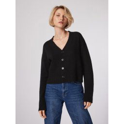 Simple Kardigán SWD512-01 Fekete Relaxed Fit