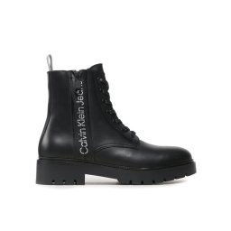 Calvin Klein Jeans Csizma Combat Mid Laceup Boot W Zip YM0YM00262 Fekete