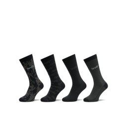 Levi's® 4 pár hosszú szárú férfi zokni 701224692 Fekete