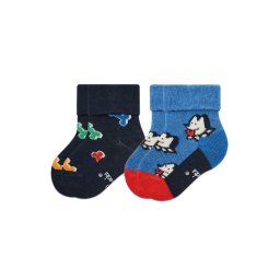 Happy Socks 2 pár hosszú szárú gyerek zokni KDDB45-6500 Sötétkék