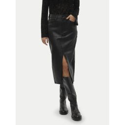 Vero Moda Műbőr szoknya Veri 10311707 Fekete Regular Fit