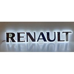 RENAULT inox felirat HÁTTÉRVILÁGÍTÁSSAL Fehér