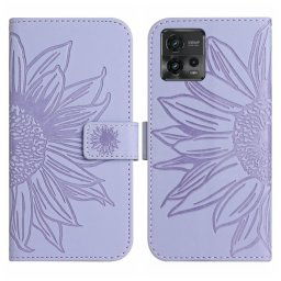 ART SUN FLOWER Pénztárca tok szíjjal Motorola Moto G72 lila