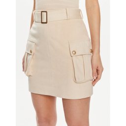 Guess Ceruzaszoknya W4GD0I WG6T0 Ekru Regular Fit