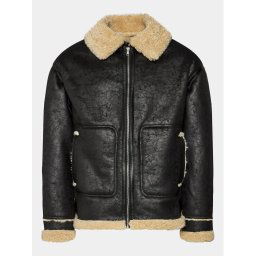 BDG Urban Outfitters Műbőr dzseki Shearling Aviator 77394369 Fekete Oversize