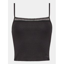 Sloggi Pizsama felső Go Ribbed 10215245 Fekete Slim Fit