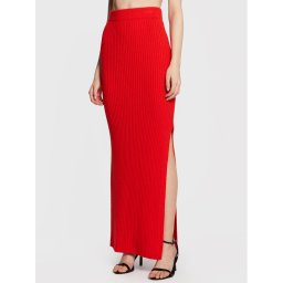 Edited Maxi szoknya Anselina EDT6617001000002 Piros Slim Fit
