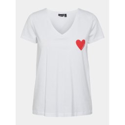 Pieces Póló Musi 17148651 Fehér Regular Fit
