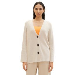 Tom Tailor Kardigán 1035305 Ekru Regular Fit