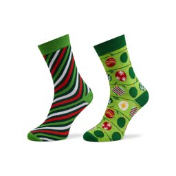 Rainbow Socks 2 pár hosszú szárú női zokni Xmas Balls Színes