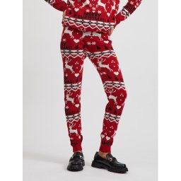 Vila Kötött nadrág Anna 14071993 Piros Slim Fit