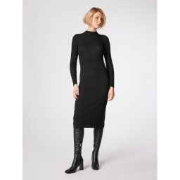 Simple Kötött ruha SUD507-01 Fekete Slim Fit
