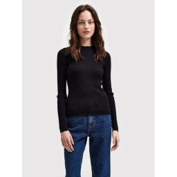 Selected Femme Sweater Lydia 16085202 Fekete Slim Fit