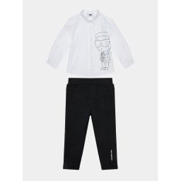Karl Lagerfeld Kids Ing és szövetnadrág szett Z98149 M Fekete Regular Fit