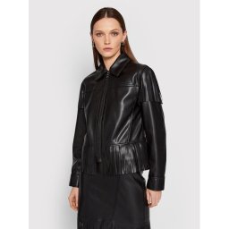 KARL LAGERFELD Műbőr dzseki Fringe 220W1405 Fekete Regular Fit