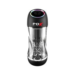 PDX ViewTube Pro - szívó-rezgő maszturbátor (fekete)