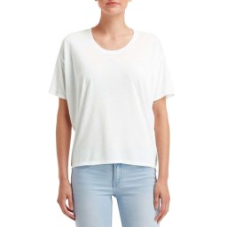 Rövid ujjú Női póló, Anvil ANL36PV, hátul hosszított ívelt alj, White-XL