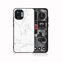 PROTEMIO MY ART Védőburkolat a Nothing Phone 1-hez WHITE MARBLE (144)
