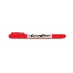 FLEXOFFICE Alkoholos marker, 0,4/1,0 mm, kúpos, kétvégű, FLEXOFFICE "PM01", piros