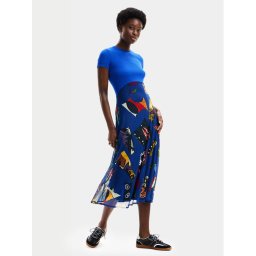 Desigual Hétköznapi ruha MONSIEUR CHRISTIAN LACROIX Lin 24SWVK47 Kék Regular Fit