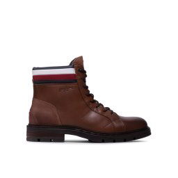 Tommy Hilfiger Csizma Elevated Rwb Collar Lth Boot FM0FM03825 Barna