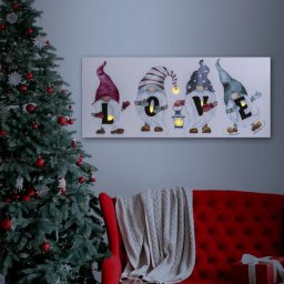 "Love" manós LED-es fali hangulatkép, 70x30 cm