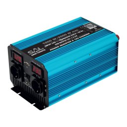 SAL SAIC1000TS feszültségátalakító, ~1000 W névleges telj., tiszta szinuszos, 2 védőérintkezős aljzat, szünetmentes tápegység, USB, visszajelző LED, lágyindítás