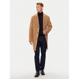 Tommy Hilfiger Gyapjú kabát MW0MW36611 Bézs Regular Fit