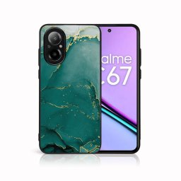 PROTEMIO MY ART Védőburkolat a Realme-hoz C67 GREEN MARBLE (145)