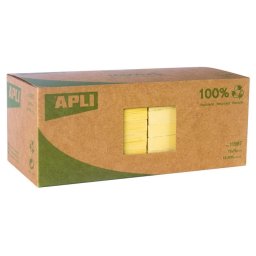 APLI Öntapadó jegyzettömb, 75x75 mm, 100 lap, APLI "Classic", natúrsárga