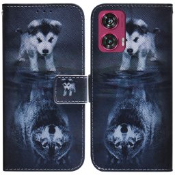 ART Pénztárcahuzat Motorola Edge 50 Fusion WOLF ÉS DOG-hoz