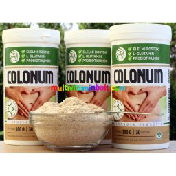 COLONUM 3x180 g béltisztító étrend-kiegészítő, 3 doboz, magas rost és probiotikum, L-glutamin - Mannavita