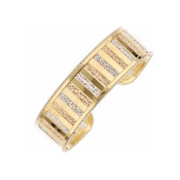 Széles trikolor vésett karreif 14 kt aranyból, 21,18 g