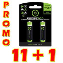 Újratölthető akkumulátor, AAA (HR03), 1.2V, 900 mAh, Powerton, doboz, 12x2-es csomag, PROMO 2-pack 11 1 (22 2 db)