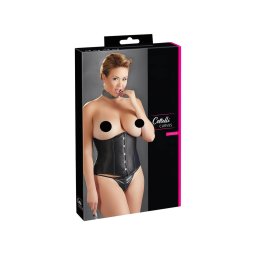 Cottelli Plus Size - szatén derékfűző (fekete)